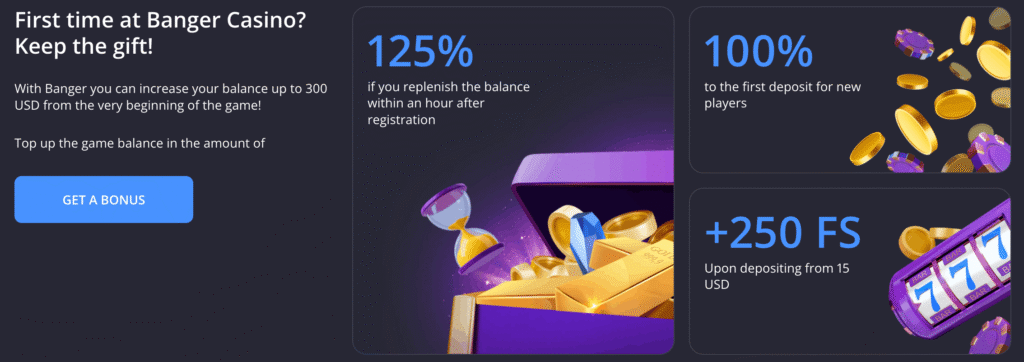 Banger casino welcome bonus